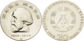 Gedenkmünzen
 20 Mark 1968. Marx Jaeger 1521 Leicht berieben, vorzüglich-prägefrisch