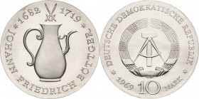 Gedenkmünzen
 10 Mark 1969. Böttger Jaeger 1527 Fast Stempelglanz