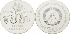 Gedenkmünzen
 20 Mark 1972 Cranach Jaeger 1538 Fast Stempelglanz