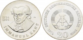 Gedenkmünzen
 20 Mark 1974. Kant Jaeger 1549 Vorzüglich-Stempelglanz