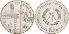 Gedenkmünzen
 10 Mark 1974. Städtemotiv Jaeger 1552 Stempelglanz