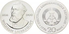 Gedenkmünzen
 20 Mark 1976. Liebknecht Jaeger 1561 Fast Stempelglanz