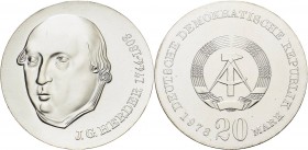 Gedenkmünzen
 20 Mark 1978. Herder Jaeger 1570 Kl. Kratzer, vorzüglich-Stempelglanz