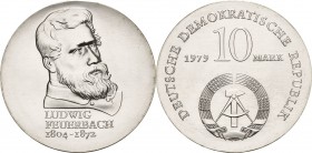 Gedenkmünzen
 10 Mark 1979. Feuerbach Jaeger 1574 Winz. Randfehler, fast Stempelglanz