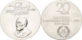 Gedenkmünzen
 20 Mark 1981. Stein Jaeger 1579 Vorzüglich-Stempelglanz