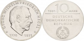 Gedenkmünzen
 10 Mark 1981. Hegel Jaeger 1581 Stempelglanz