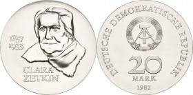 Gedenkmünzen
 20 Mark 1982. Zetkin Jaeger 1587 Stempelglanz
