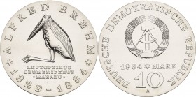 Gedenkmünzen
 10 Mark 1984. Brehm Jaeger 1597 Fast Stempelglanz