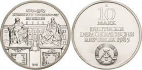 Gedenkmünzen
 10 Mark 1985. Humboldt-Universität Jaeger 1606 Stempelglanz/fast Stempelglanz