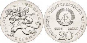 Gedenkmünzen
 20 Mark 1986. Grimm Jaeger 1607 Stempelglanz