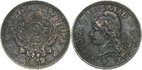Argentinien
 10 Centavos 1882. KM 26 Sehr schön-vorzüglich