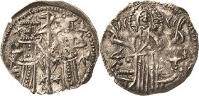 Bulgarien
Ivan Alexander und Mihail 1331-1355 Grosso Imitativer Grosso nach byzantinischem Stil. König und Königin stehen zwischen Standarte, an ihre...