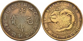 China
Kuang-Hsu 1874-1908 10 Cash 1905. Provinz Kiangsu KM Y 78 Fast sehr schön