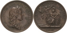 Frankreich
Ludwig XIV. 1643-1715 Bronzemedaille 1654 (J. Mauger) Auf die Eroberung von 14 Städten. Brustbild nach rechts / Victoria bekrönt sitzende ...