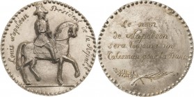 Frankreich
Zweite Republik 1848-1852 Zinnmedaille o.J. (unsigniert) Louis Napoleon französischer Staatspräsident. Napoleon hoch zu Pferde nach rechts...