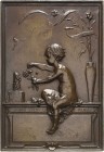 Frankreich
Dritte Republik 1870-1940 Einseitiges Bronzegußplakette 1887 (Jules Paul Brateau) Auf den 2. Geburtstag der Tochter von L.P. Brateau, Luis...