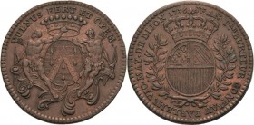 Frankreich-Dijon
 Kupferjeton 1736. Bekröntes Wappen des Bürgermeisters Burteur / Bekröntes Wappen von Dijon. 30 mm, 8,11 g Feuardent 10096 Vorzüglic...