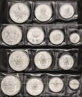 Guinea
 Satz zu 7 Silbermünzen 1969. 10 Jahre Republik. 100 Francs Guineens und 200, 250, 500 Francs Guineens (je 2x) Schön 10-15, 17 KM 9-13, 15-16 ...