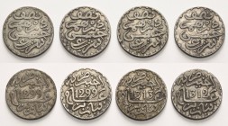 Marokko
Moulay al-Hasan I., AH 1290-1311 (1873-1894) 1/2 Dirham 1881 (2x). Dazu 1892 und 1893 KM Y 4 4 Stück. Sehr schön
