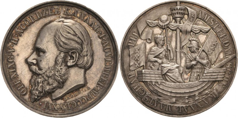 Niederlande-Königreich
Wilhelm III. 1849-1890 Silbermedaille 1876 (Geerts) Auf ...
