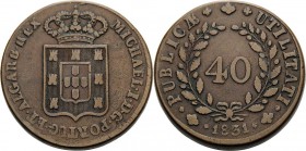 Portugal
Miguel I. 1828-1834 40 Reis 1831, Lissabon KM 391 Vaz/Salgado Mi.24 Sehr schön