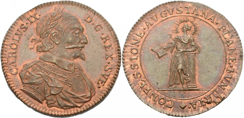 Schweden
Karl IX. 1604-1611 Kupfermedaille o.J. (um 1710) (A. Karlsteen) Konsol...