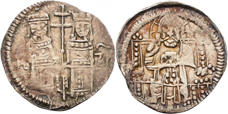 Serbien
Stephan Uros IV Dusan 1331-1355 Denar o.J. Herrscherpaar von vorn / Chr...