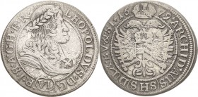 Habsburg
Leopold I. 1657-1705 6 Kreuzer 1679, SHS-Breslau Herinek 1209 F.u.S. 515 Sehr schön