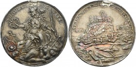 Habsburg
Leopold I. 1657-1705 Silbermedaille 1683 (Kittel) Auf die Einnahme von Gran und die Befreiung von den Türken. Ansicht der Festung / Nach lin...