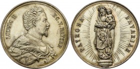 Bayern
Ludwig II. 1864-1886 Versilberte Bronzemedaille o.J. (unsigniert) Denkmünze. Brustbild nach rechts / Gottesmutter Maria mit Kind im Strahlenkr...