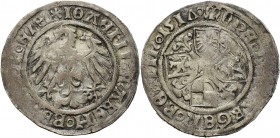 Brandenburg-Preußen
Joachim I. 1513-1535 Groschen 1517, Berlin Bahrfeldt 200 z Neumann 5.29 Sehr schön