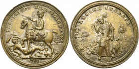 Brandenburg-Preußen
Friedrich II., der Große 1740-1786 Bronzegussmedaille 1758. Auf die Siege des Jahres. Friedrich der Große reitet mit gezogenem Sc...