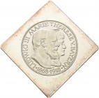 Bayern
Ludwig III. 1913-1918 Moderne einseitige Silberklippe des 3 Mark Stücks 1918 (um 1970 angefertigt) D Goldene Hochzeit. Mit Rv-Punze: 925. 42 m...