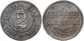 Deutsch-Neuguinea
 2 Neu-Guinea Pfennig 1894 A Jaeger 702 Leicht korrodiert, sehr schön-vorzüglich