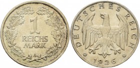 Kleinmünzen
 1 Reichsmark 1926 A Jaeger 319 Fast Stempelglanz
