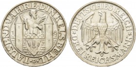 Gedenkausgaben
 3 Reichsmark 1928 D Dinkelsbühl Jaeger 334 Fast prägefrisch