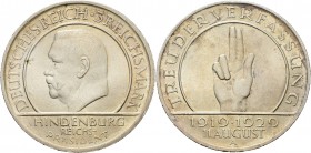 Gedenkausgaben
 3 Reichsmark 1929 A Verfassung Jaeger 340 Vorzüglich-fast prägefrisch