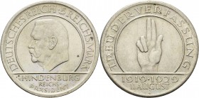 Gedenkausgaben
 5 Reichsmark 1929 J Verfassung Jaeger 341 Vorzüglich-Stempelglanz