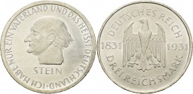 Gedenkausgaben
 3 Reichsmark 1931 A Stein Jaeger 348 Fast Stempelglanz