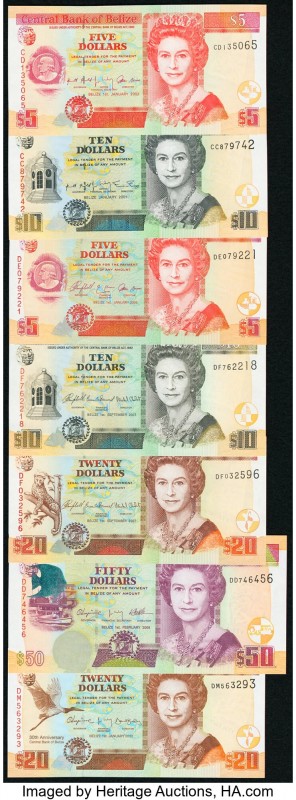 Belize Central Bank Group Lot of 7 Examples Crisp Uncirculated. 

HID09801242017...