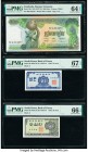 Brazil, Cambodia, China, Ecuador, & South Korea Group Lot of 9 Graded Examples PMG Choice About Unc 58 EPQ; Choice Uncirculated 64 EPQ; Gem Uncirculat...
