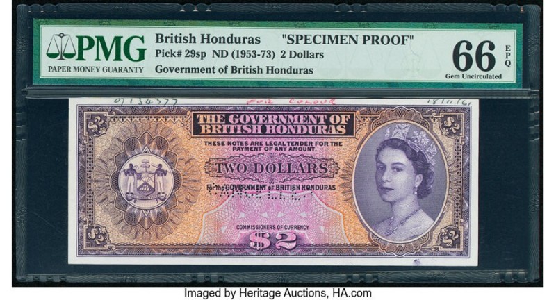 British Honduras Government of British Honduras 2 Dollars ND (1953-73) Pick 29sp...