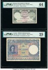 Burma Government of Burma 1 Rupee ND (1948) Pick 34 PMG Choice Uncirculated 64; Ceylon Government of Ceylon 10 Rupees 1941-48 Pick 36A PMG Very Fine 2...