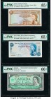 Canada Bank of Canada $1 1967; 1973 BC-45a; BC-46b Two Examples PMG Gem Uncirculated 66 EPQ (2); Jersey States of Jersey 10 Shillings ND (1963) Pick 7...