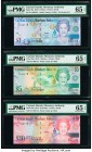 Matching Serial Number Set Cayman Islands Monetary Authority $1; $5; $10; $25; $50; $100 2010 Pick 38a; 39a; 40a; 41a; 42a; 43a PMG Gem Uncirculated 6...