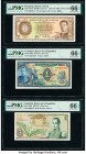 Colombia Banco de la Republica 1; 5; 10; 20 Pesos Oro 1.1.1945; 1.5.1963; 20.7.1965; 1.1.1983 Pick 380d; 406a; 407c; 409d Four Examples PMG Gem Uncirc...