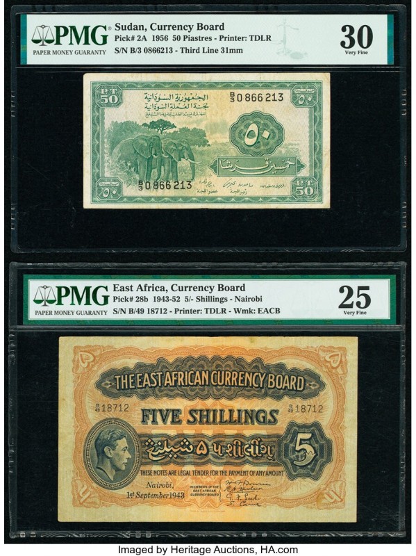 East Africa East African Currency Board 5 Shillings 1.9.1943 Pick 28b PMG Very F...
