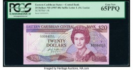 East Caribbean States Central Bank, St. Lucia 20 Dollars ND (1987-88) Pick 19l PCGS Gem New 65PPQ. 

HID09801242017

© 2020 Heritage Auctions | All Ri...
