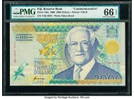Fiji Reserve Bank of Fiji 2000 Dollars 2000 Pick 103a Commemorative PMG Gem Uncirculated 66 EPQ. 

HID09801242017

© 2020 Heritage Auctions | All Righ...