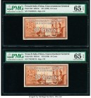 French Indochina Gouvernement General de l'Indochine 10 Cents ND (1939) Pick 85d Two Consecutive Examples PMG Gem Uncirculated 65 EPQ (2). 

HID098012...